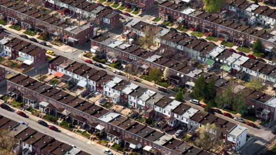 aerial view of baltimore homes