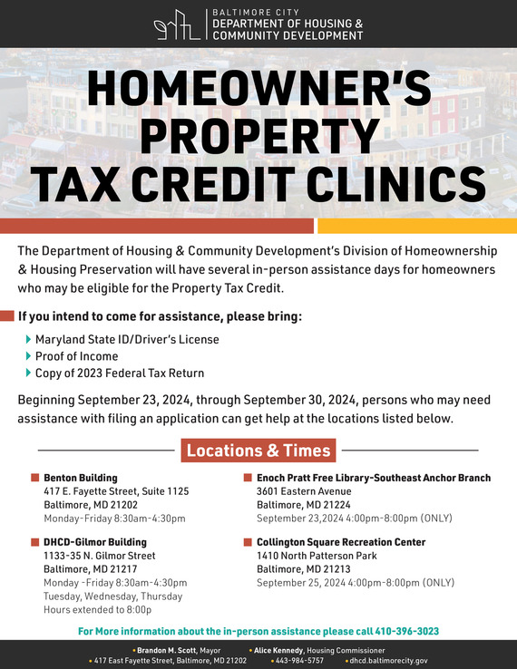 Homeowners property tax credit clinic