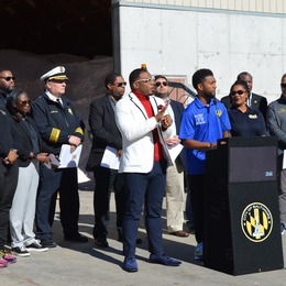 City agencies hold Winter Weather Preparedness Presser at the North Ave Salt Dome