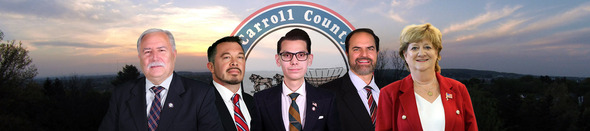 Board of Carroll County Commissioners Left to Right Kiler, Gordon, Vigliotti, Guerin, and Krebs