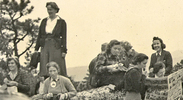 Historic photo of women hiking