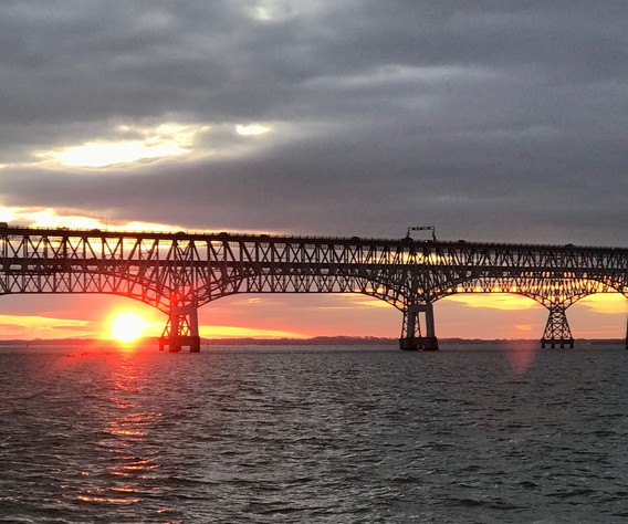 Photo of sunset over the bay