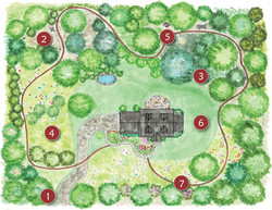 Hand-drawn map of a backyard state park
