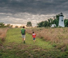 Photo of two boys at Elk Neck State Park lighthouse