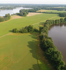 Photo of fields and shoreline of an Eastern Shore conservation easement