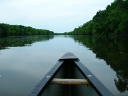 Canoe on lake