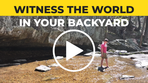 Person walking in a stream