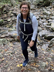 Maryland Office of Outdoor Rec Director Sandi Olek smiling while hiking a trail