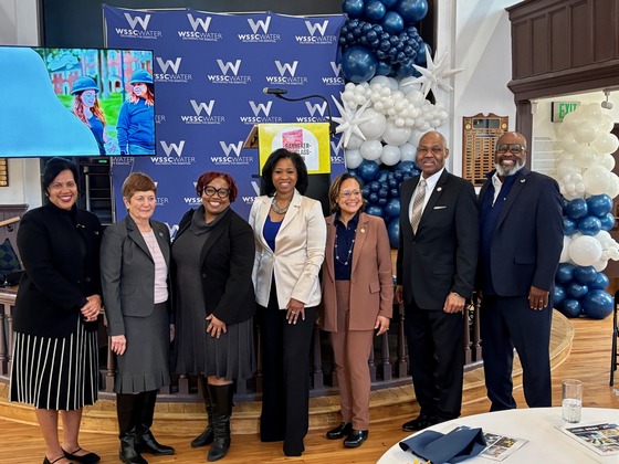 Secretary McIlwain with leadership of WSSC