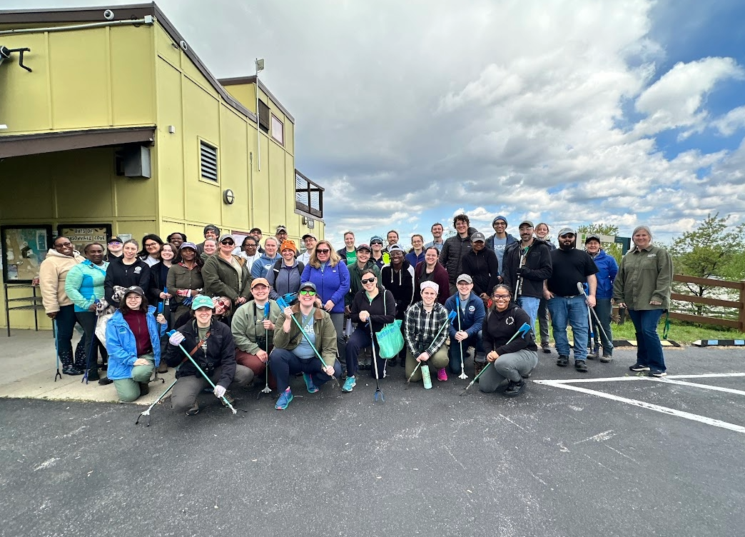 Our staff volunteers gathered at Masonville Cove in South Baltimore for a shoreline cleanup for Earth Day. 