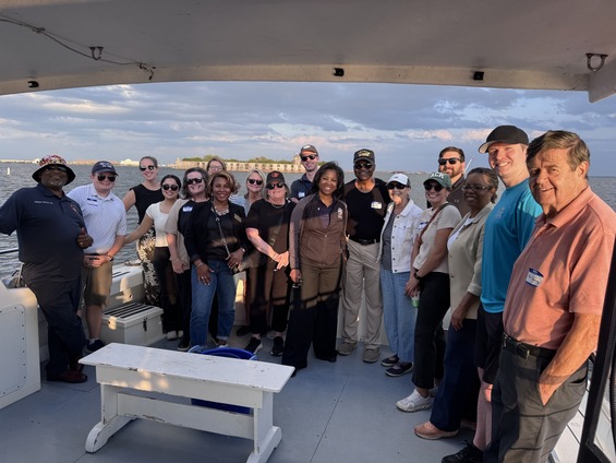 Secretary McIlwain joined partners across Maryland for a tour of the oyster restoration reef at Fort Carroll