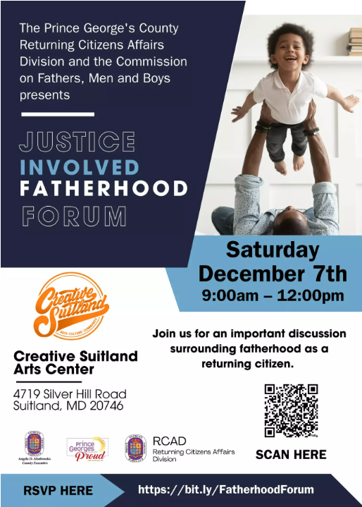 RCAD Justice Involved Fatherhood Forum Flier
