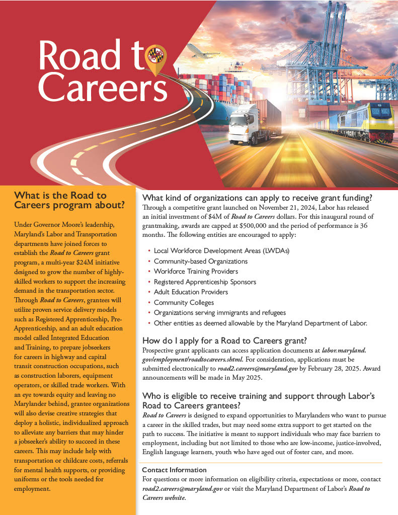 Road to Careers Grant Flier