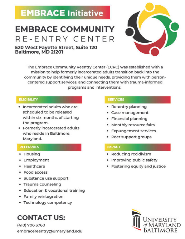 Embrace Community Reentry Center Flyer