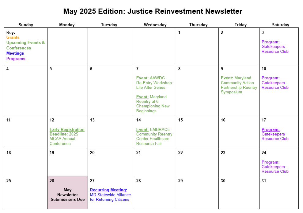 May 2025 Calendar