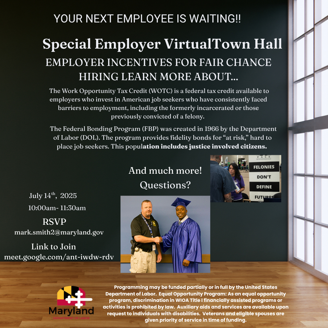 Federal Bonding and Work Opportunity Tax Credit Webinar Flyer