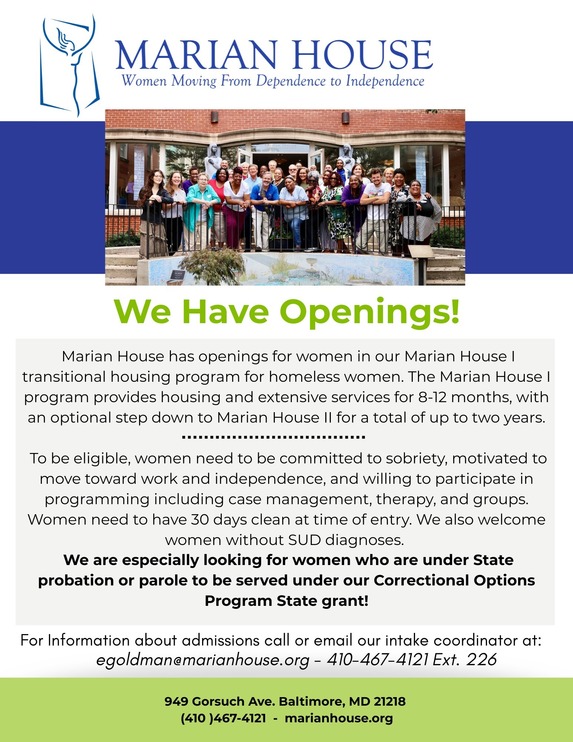 Marian House Flyer