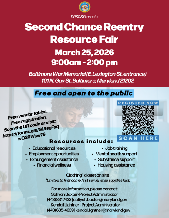 Second Chance Reentry Resource Fair Flyer