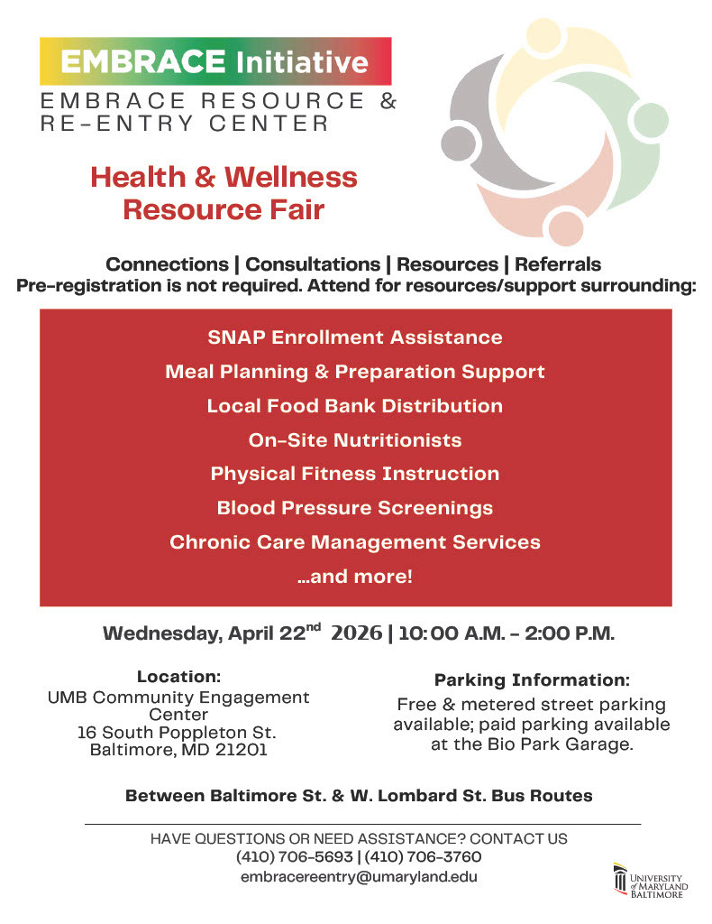 EMBRACE Health and Wellness Resource Fair Flyer
