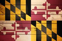 Maryland flag painted on wood