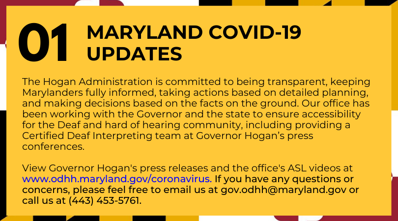 MARYLAND COVID-19 UPDATES