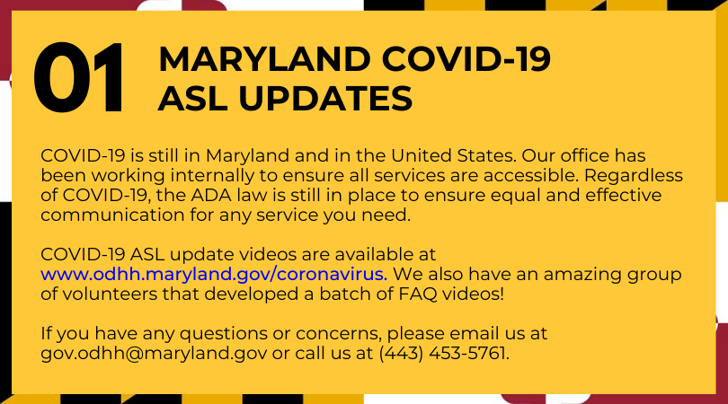 Maryland COVID-19 ASL Updates