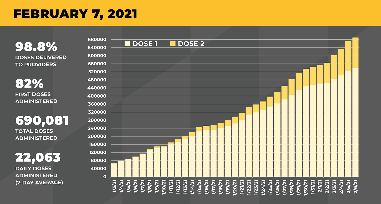A bar chart displaying vaccination data