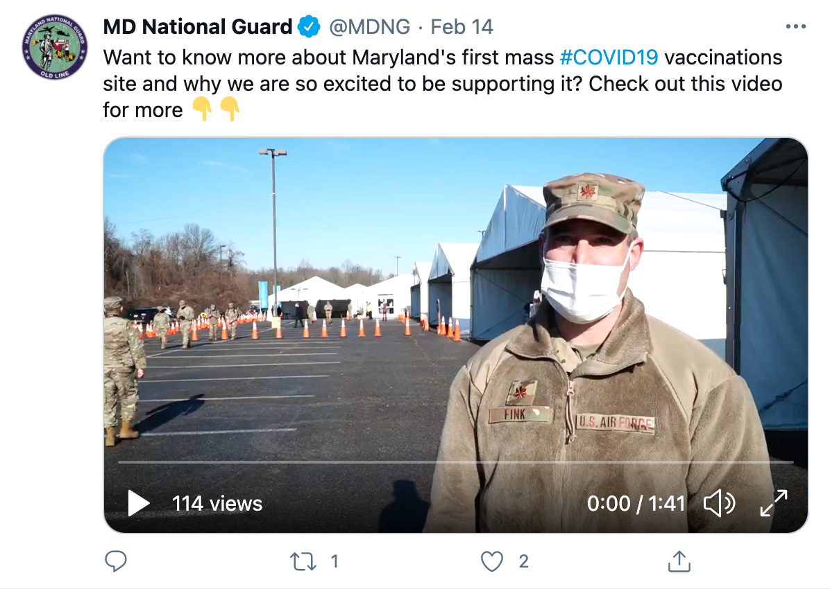 Maryland National Guard tweet