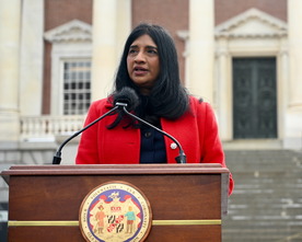 Lt. Governor Aruna Miller speaks at the second annual Overdose Prevention Advocacy Day.