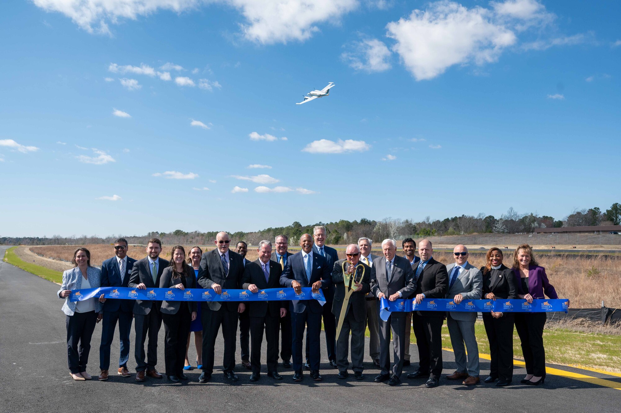 ribbon cutting at airport