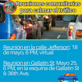 Reuniones comunitarias para calmar el trafico