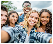 teens taking a selfie