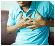 hand over chest