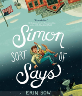 A boy falling  from sky while images of his world are upside down.