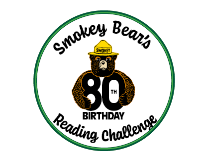 Smokey Bear with arms around the holding numbers "80".