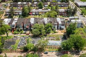 Aerial view of city farm and greenhouse, copyright Edwin Remsberg Photography