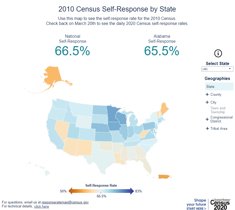 2020 Census Response Rate Map Preview Now Available