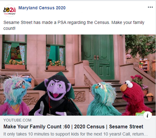 Census Maryland 2020 Social Media