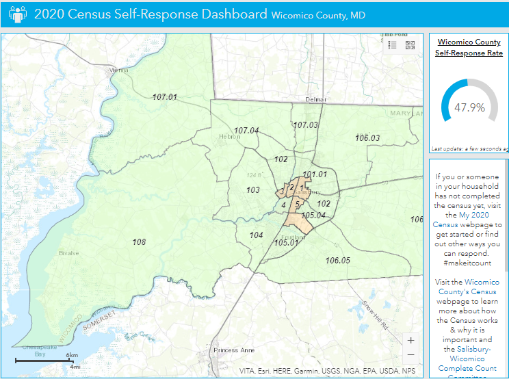 2020 Census Self-Response Dashboard for Wicomico County