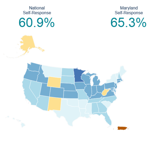 As of June 12, Maryland Self-Response Rate at 65.3 Percent