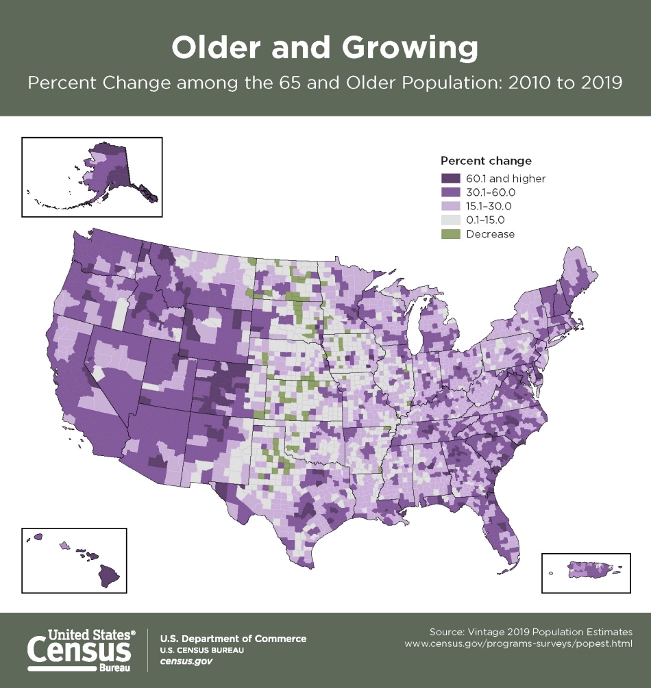 65 and Older Population Grows Rapidly as Baby Boomers Age