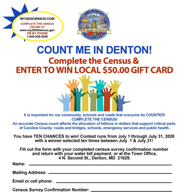 Town of Denton Census Contest flyer