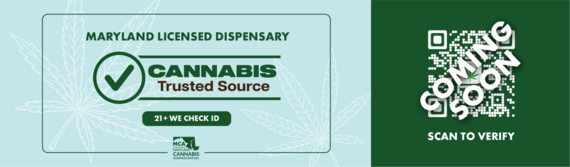 Cannabis Trusted Source logo with a sample QR code 