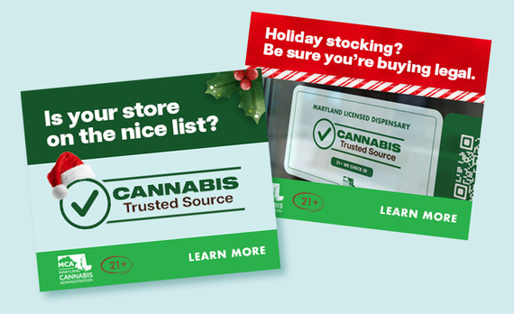 Holiday-themed social media posts for Cannabis Trusted Source