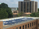 Solar panels on Council Office Building's roof. Executive Office Building is in the background.