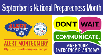 September is National Preparedness Month; Preparedness Classes Offered to Public 