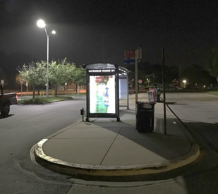 Solar-Powered Lights at 42 Bus Shelters