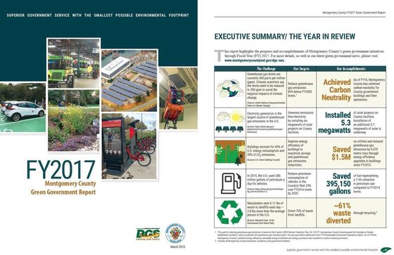Montgomery County’s Green Government Report Confirms Sustainable Operations are Strong Across County Departments