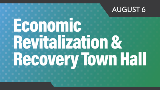 Revitalization and Recovery Virtual Town Hall on Friday, Aug. 6