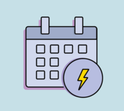 Calendar clip art with electricity graphic